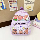 Zaino alla moda ed elegante con motivo a cartoni animati Capibara: design carino e capiente - Salute Farma