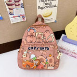 Zaino alla moda ed elegante con motivo a cartoni animati Capibara: design carino e capiente - Salute Farma