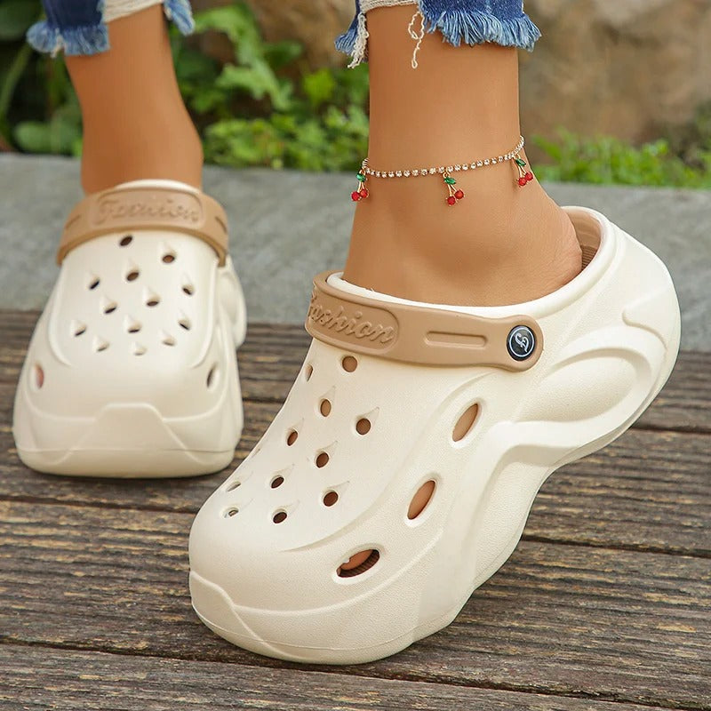 ADQ Zoccoli da donna con cuscino d'aria slip on zoccoli da giardino leggeri traspiranti per infermiere, spiaggia, casa, estate, Rosso, 37 EU