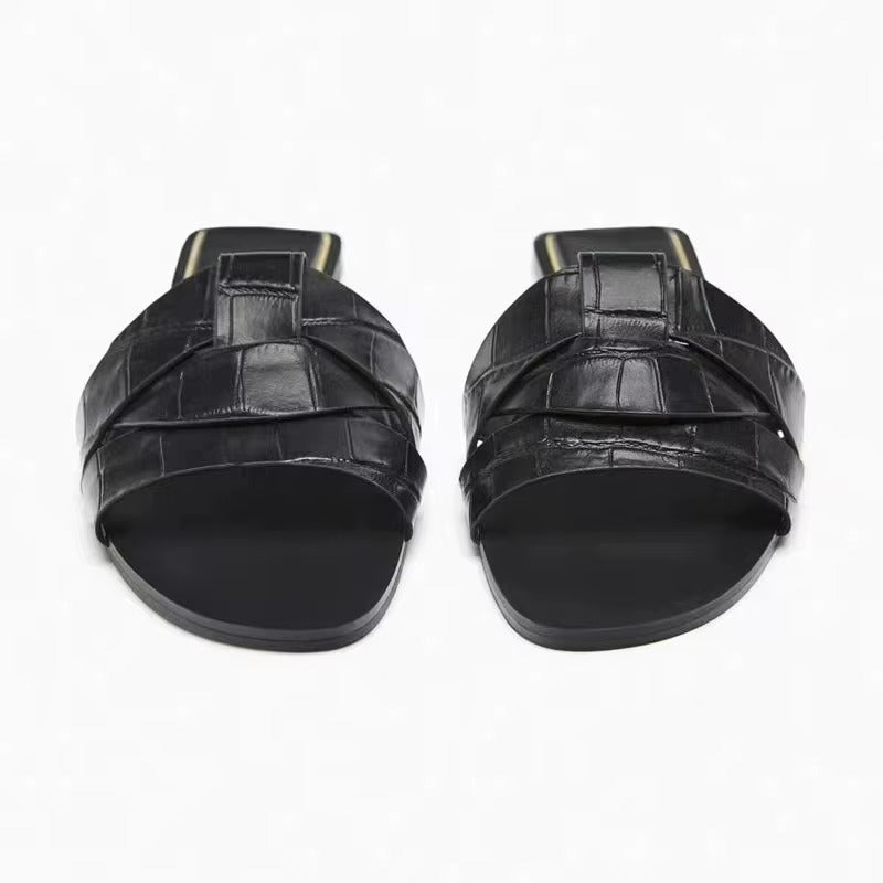 Sandali Donna Piatti – Pantofole Eleganti Intrecciate