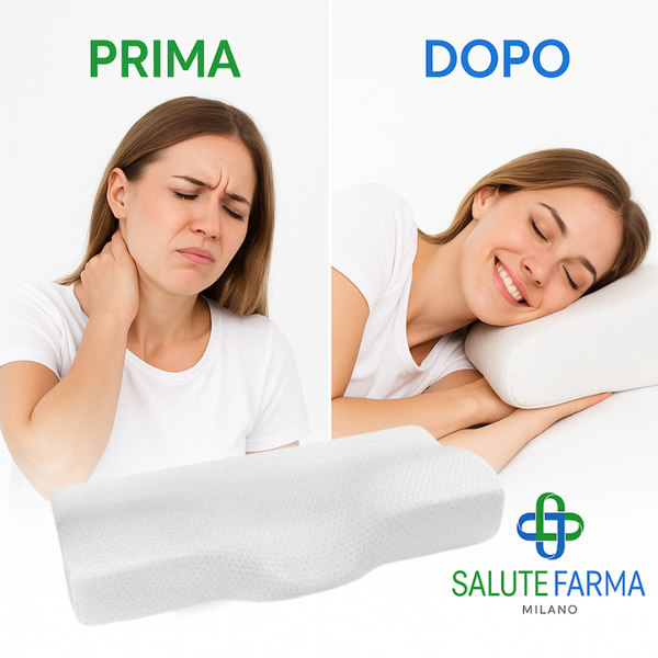 Cuscino Cervicale Ortopedico in Memory Foam – Sollievo per Dolore al Collo - Salute Farma