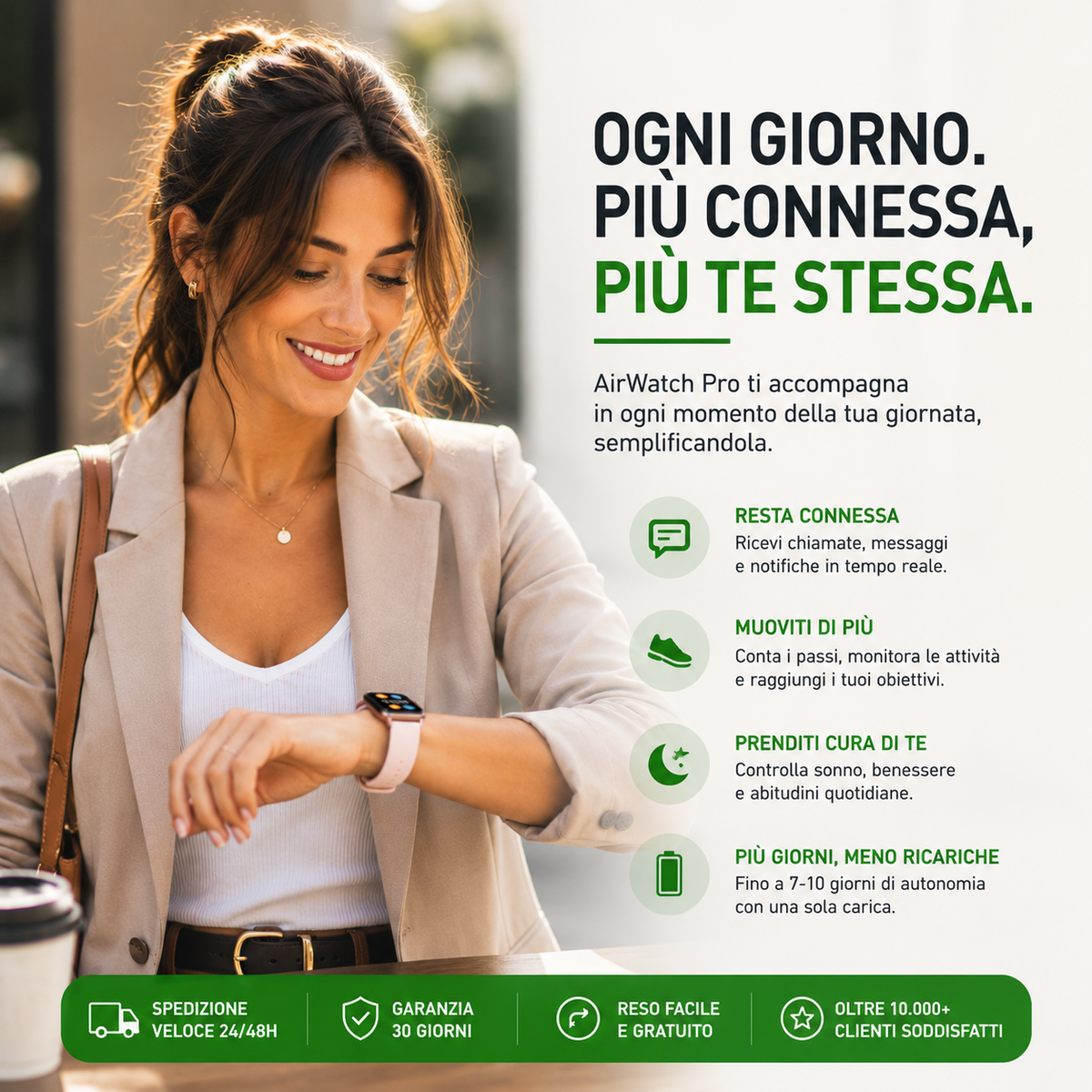 Smartwatch AirWatch Pro – Smartwatch Uomo Donna con Chiamate, Messaggi e WhatsApp
