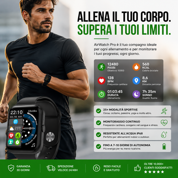 Smartwatch AirWatch Pro – Smartwatch Uomo Donna con Chiamate, Messaggi e WhatsApp