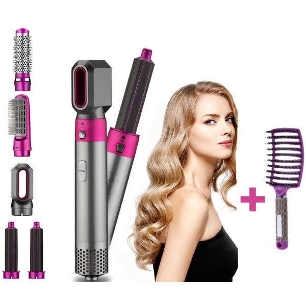 Hair Styler Pro™ 5 in 1 | Spazzola Asciugacapelli rotante ad aria calda e arricciacapelli multifunzione 5 in 1 - Salute Farma